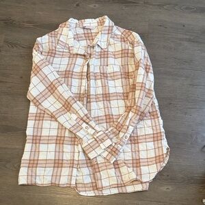 Plaid Button-Up Flannel Shirt